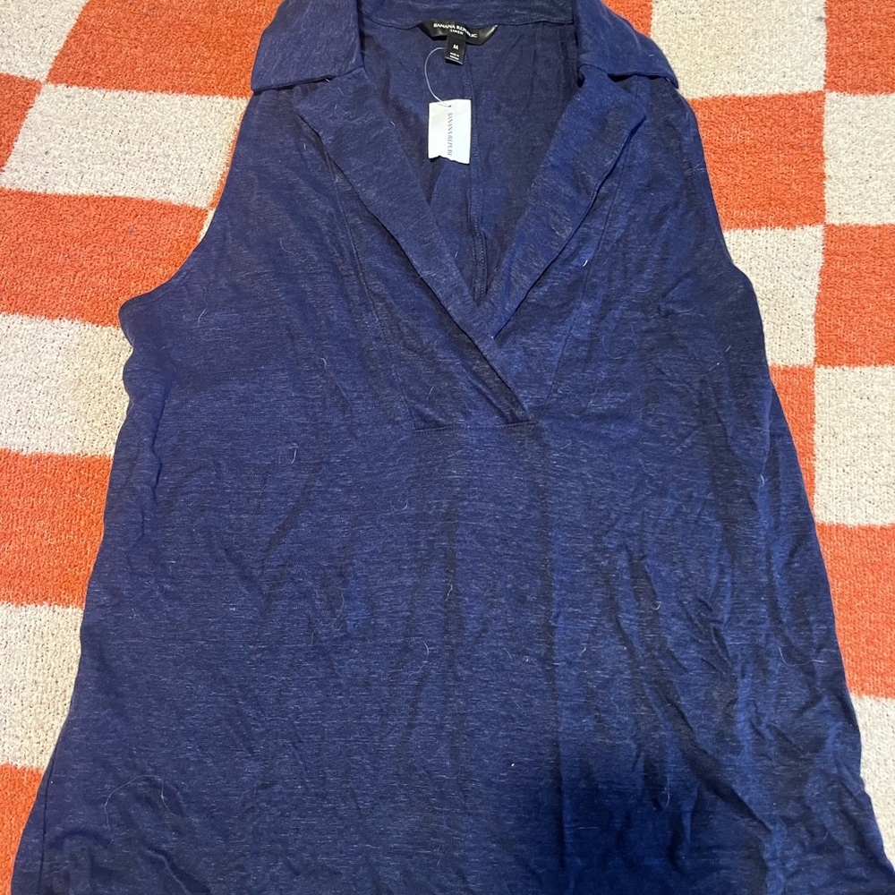 Women's Blue Sleeveless Top
